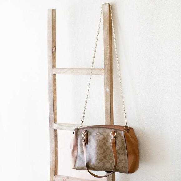 WHITE LEATHER & GOLD CHAIN CROSSBODY BAG SHOULDER STRAP REPLACEMENT ACCESSORY - Picture 6 of 7